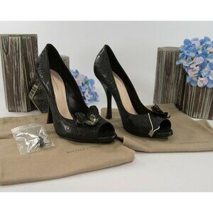 Bottega Veneta Black Leather Butterfly Runway Heel